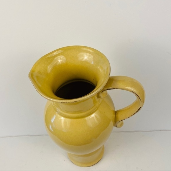 FRENCH country pitcher yellow reproduction jug vase - Picture 6 of 10